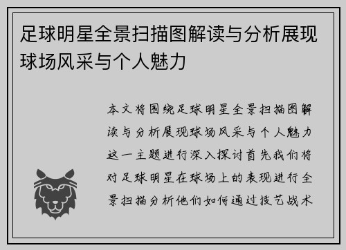 足球明星全景扫描图解读与分析展现球场风采与个人魅力